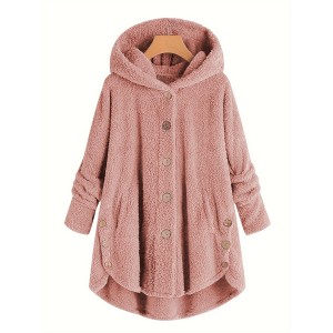 Women's Thermal Button Down Warm Jacket, Casual Outwear For Fall & Winter, Women's Clothing