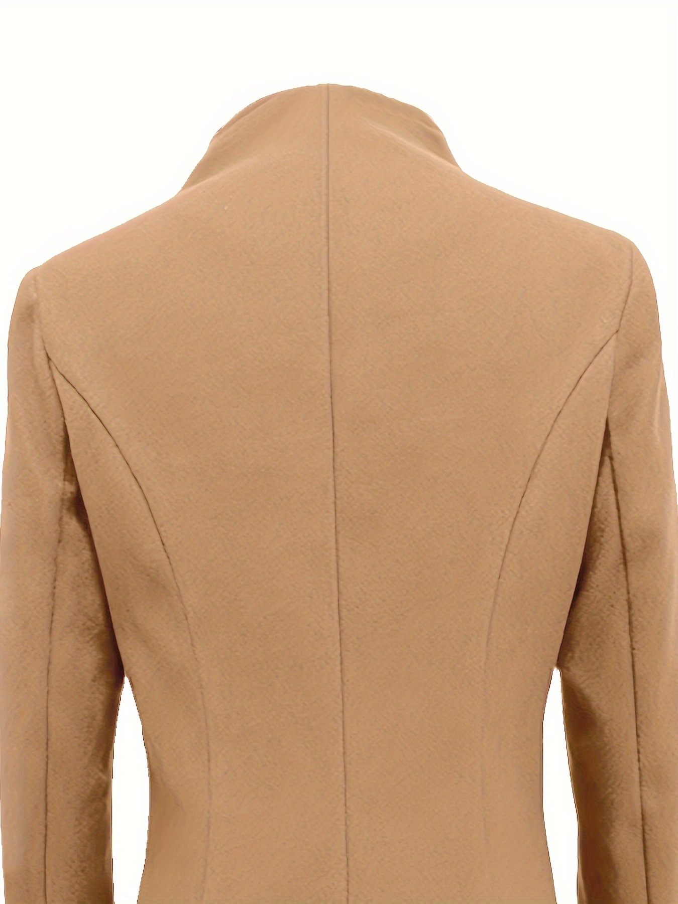 single breasted solid coat, single breasted solid coat elegant long sleeve versatile outerwear womens clothing details 18