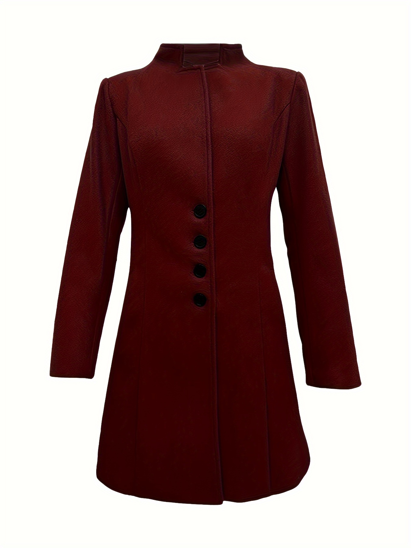 single breasted solid coat, single breasted solid coat elegant long sleeve versatile outerwear womens clothing details 33