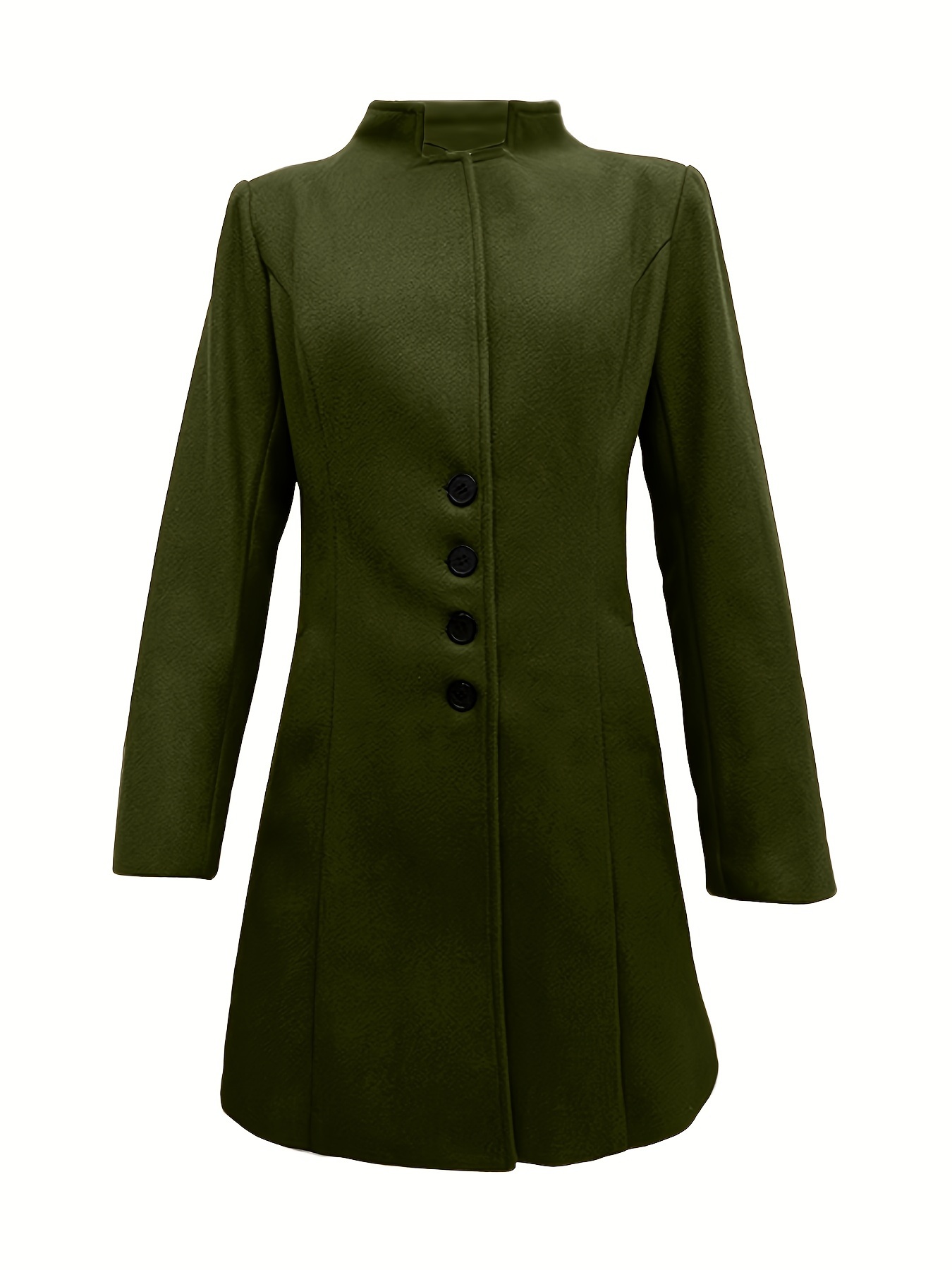 single breasted solid coat, single breasted solid coat elegant long sleeve versatile outerwear womens clothing details 36