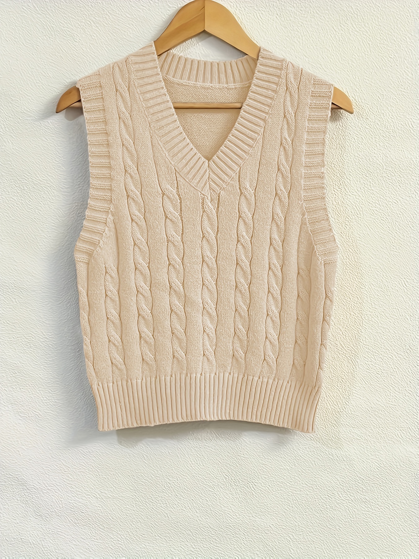 twist pattern v neck sweater vest y2k sleeveless vest for spring fall womens clothing details 22