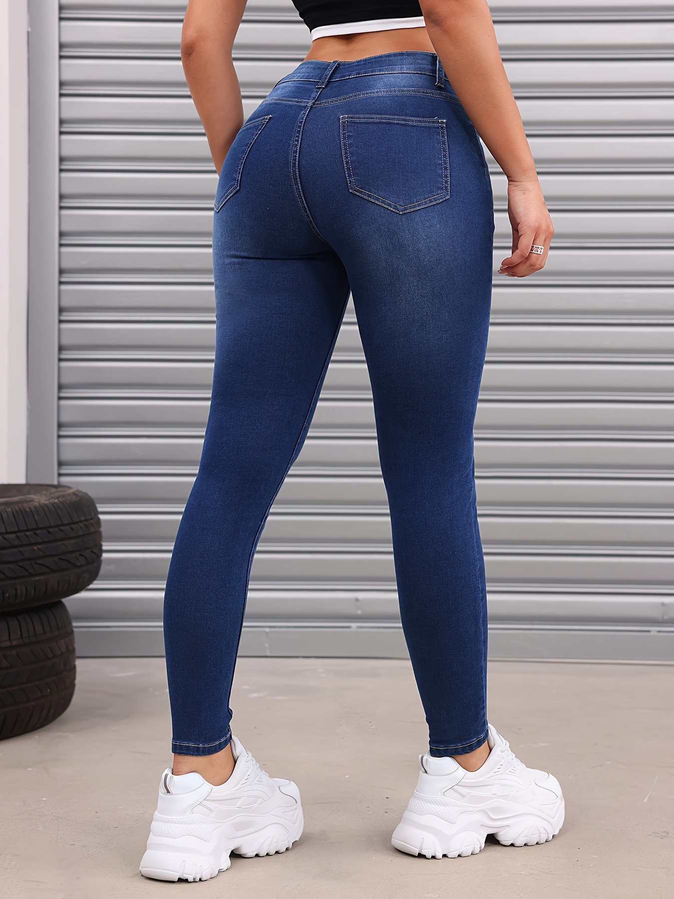 fleece liner washed skinny jeans mid stretch keep warm slim fit tight jeans womens denim jeans clothing details 1